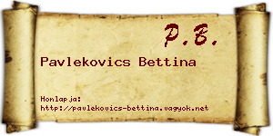 Pavlekovics Bettina névjegykártya